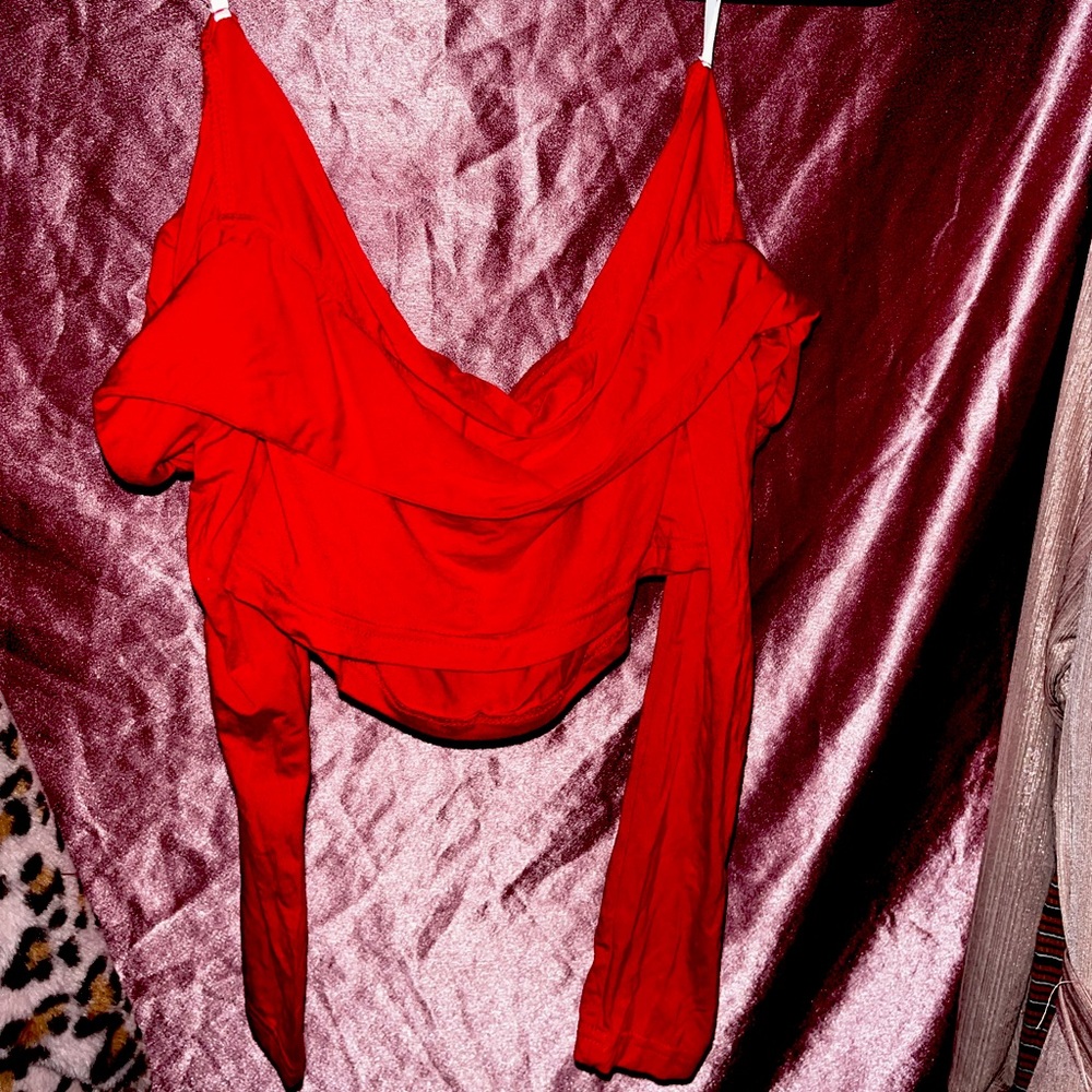 Hot Red off the shoulder top